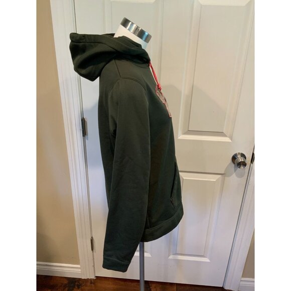 Under Armour Dark Green Camo Logo Semi-Fitted Hooded Sweatshirt, Size Large - Picture 3 of 6